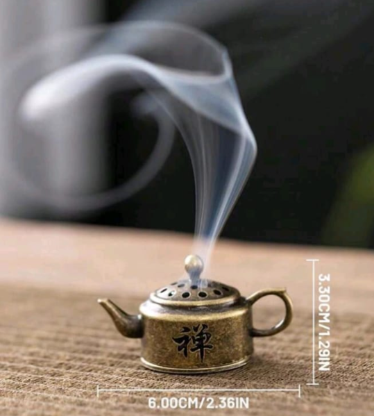 Mini Teapot Incense Burner - 1 Piece, includes 2 x incense sticks