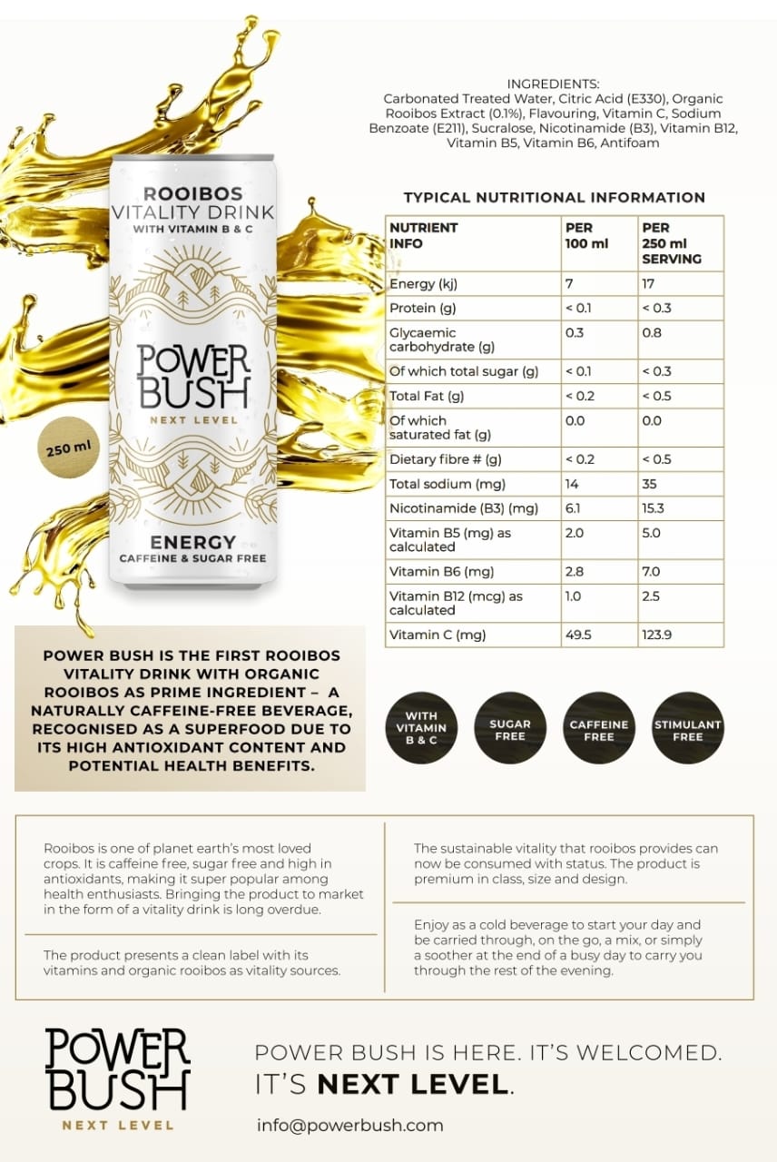 Power Bush Organic Rooibos Vitality Drink – 6 x 250ml