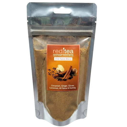 reditea chai spice blend 80g pouch with cinnamon, ginger, cloves, cardamom, allspice and nutmeg